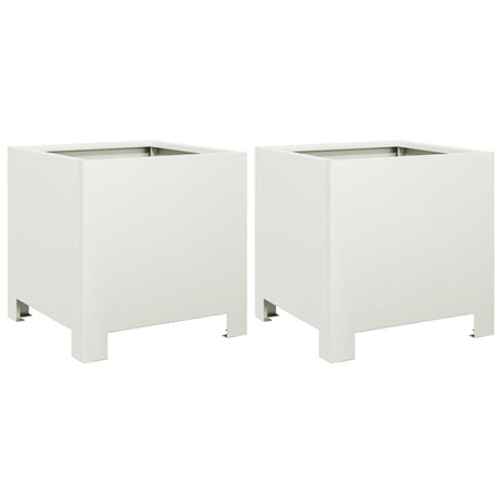 Donice Vidaxx 2 szt. 30x30x30 cm stalowo-białe