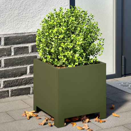 Donice Vidaxx 2 szt. 30x30x30 cm stalowe w kolorze oliwkowym