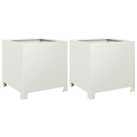 Donice Vidaxx 2 szt. 40x40x40 cm stalowo-białe