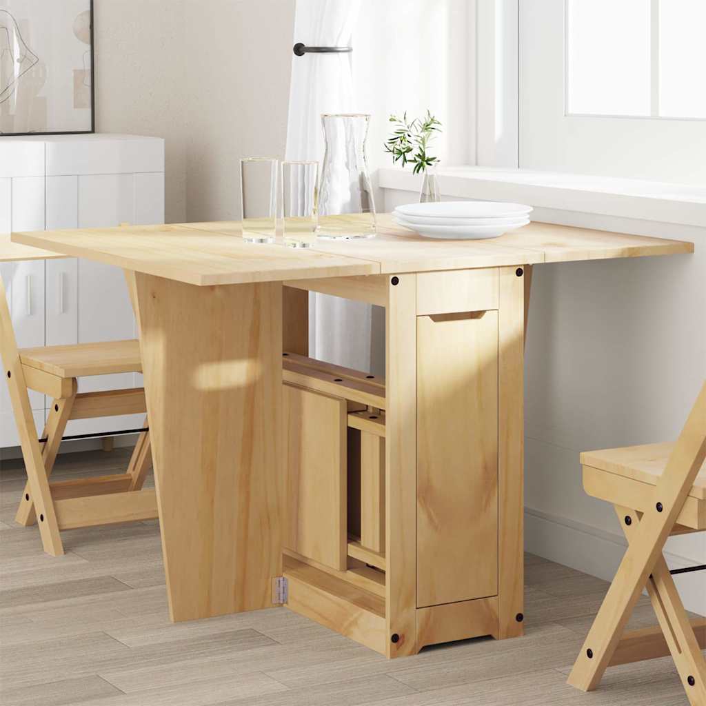 Vidaxl eettafel corona inklapbaar massief grenenhout wasbruin