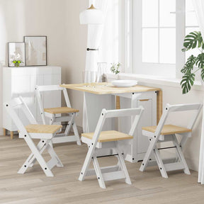 Vidaxl klapstoelen 4 stuks corona wit massief grenenhout