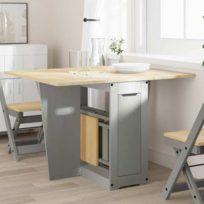 Vidaxl eettafel corona inklapbaar massief grenenhout grijs