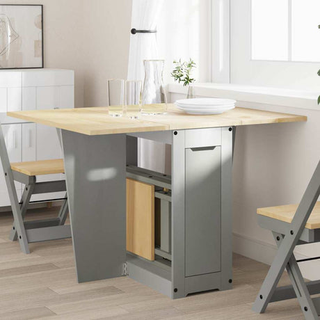 Vidaxl eettafel corona inklapbaar massief grenenhout grijs