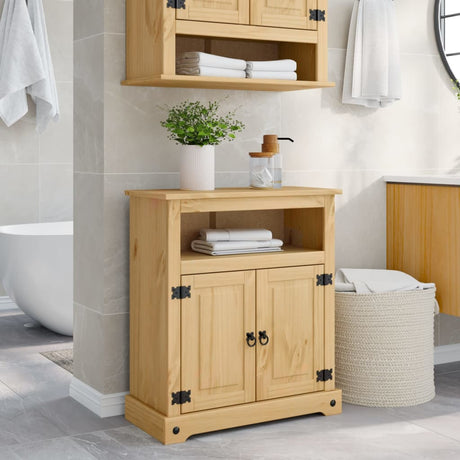 Vidaxl badkamerkast corona 70x33x80 cm massief grenenhout