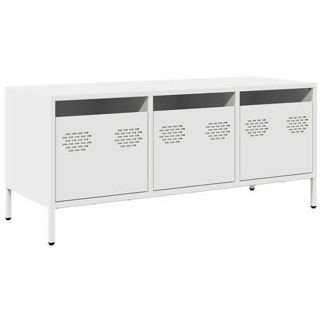Vidaxl tv-meubel 101,5x39x43,5 cm koudgewalst staal wit