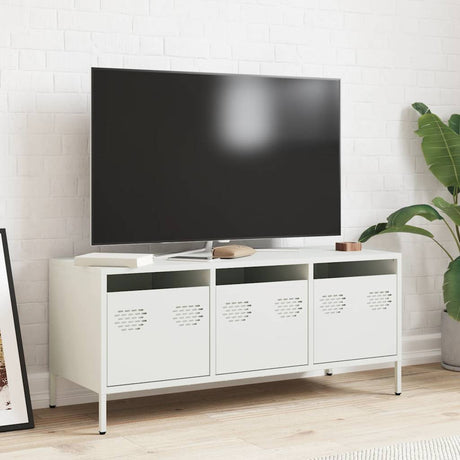 Vidaxl tv-meubel 101,5x39x43,5 cm koudgewalst staal wit