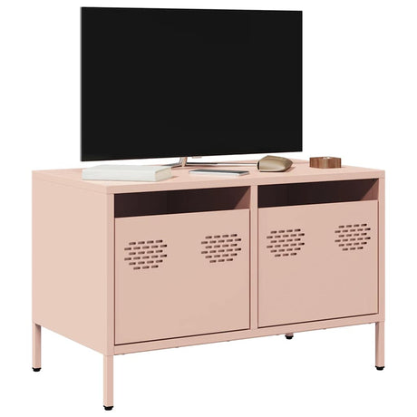 Vidaxl tv-meubel 68x39x43,5 cm koudgewalst staal roze
