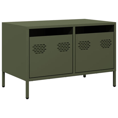 Vidaxl tv-meubel 68x39x43,5 cm koudgewalst staal olijfgroen