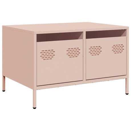 Vidaxl tv-meubel 68x50x43,5 cm koudgewalst staal roze