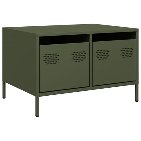 Vidaxl tv-meubel 68x50x43,5 cm koudgewalst staal olijfgroen