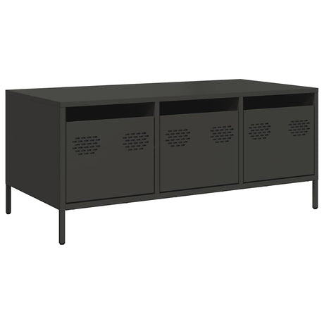 Vidaxl salontafel 101,5x50x43,5 cm koudgewalst staal zwart