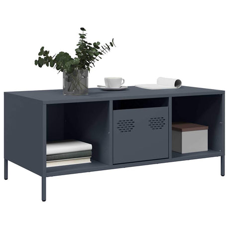 Vidaxl salontafel 101,5x50x43,5 cm koudgewalst staal antracietkleurig