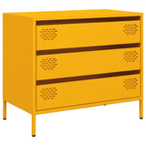 Vidaxl dressoir 68x39x58,5 cm koudgewalst staal mosterdgeel