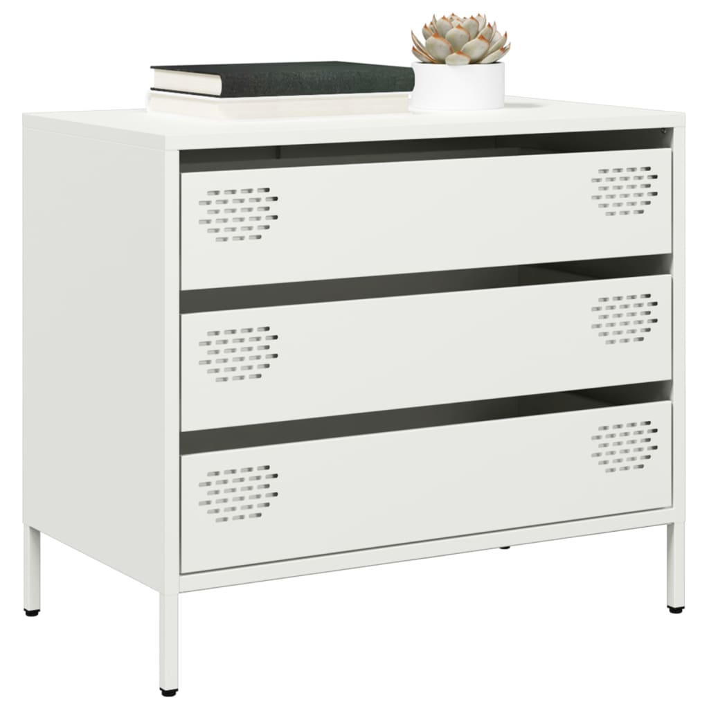 Vidaxl dressoir 68x39x58,5 cm koudgewalst staal wit