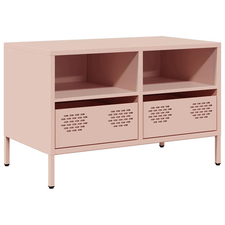 Vidaxl tv-meubel 68x39x43,5 cm koudgewalst staal roze