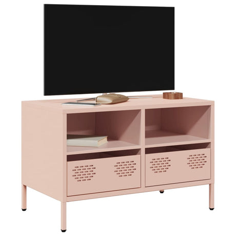 Vidaxl tv-meubel 68x39x43,5 cm koudgewalst staal roze