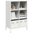 Vidaxl hoge kast 68x39x103,5 cm staal wit