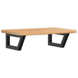 Vidaxl badkamer wandschap staal en massief eikenhout