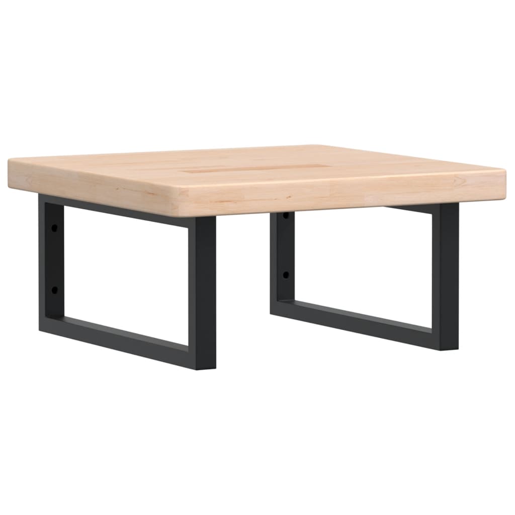 Vidaxl badkamer wandschap staal en massief eikenhout