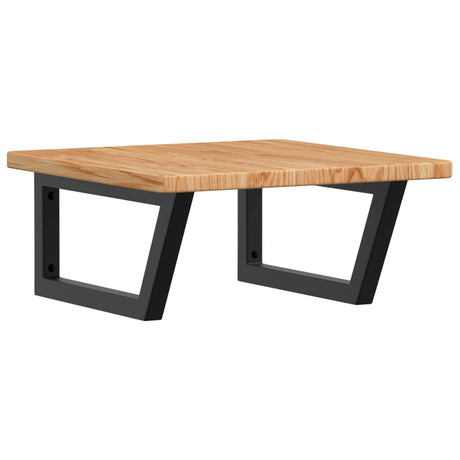 Vidaxl badkamer wandschap staal en massief eikenhout