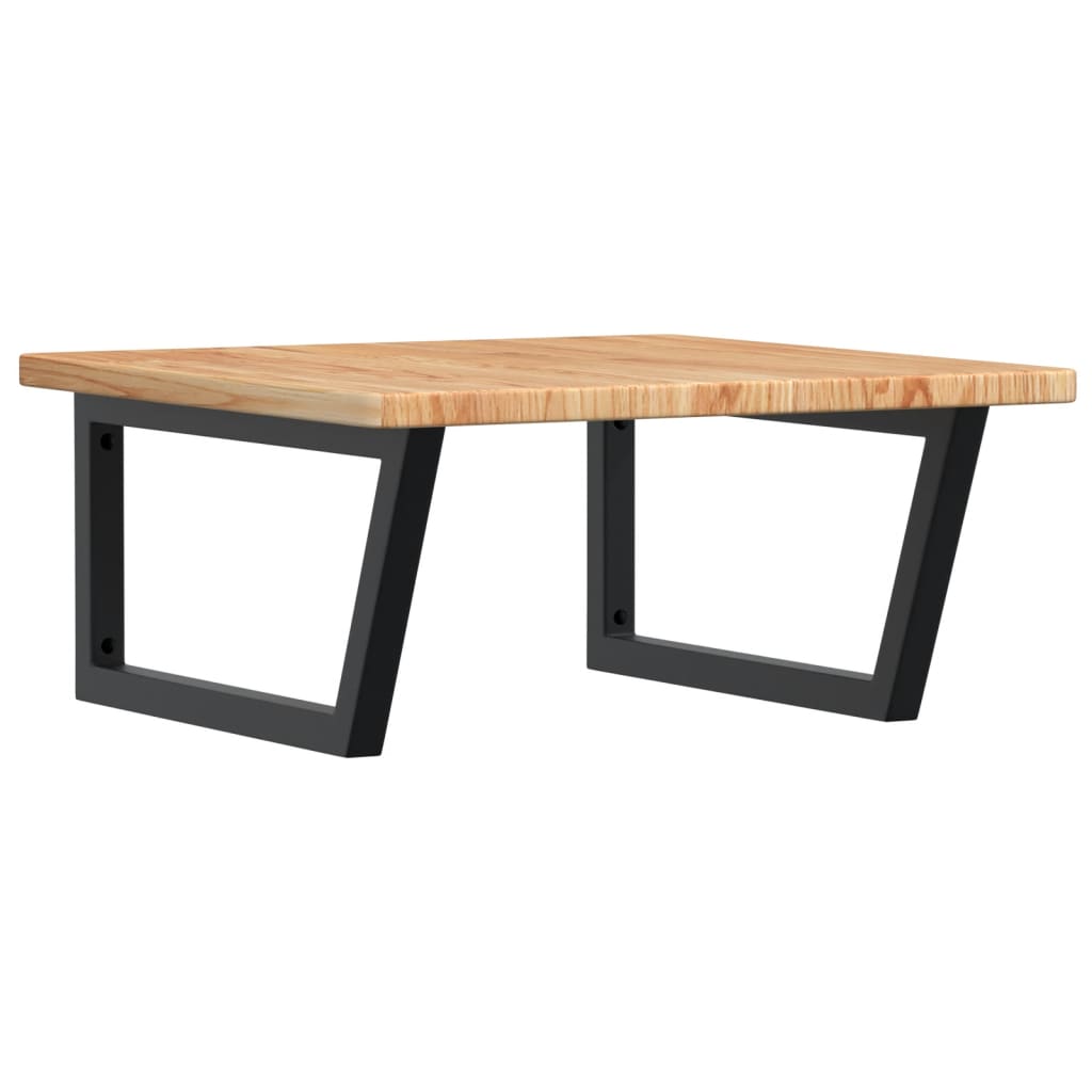 Vidaxl badkamer wandschap staal en massief eikenhout