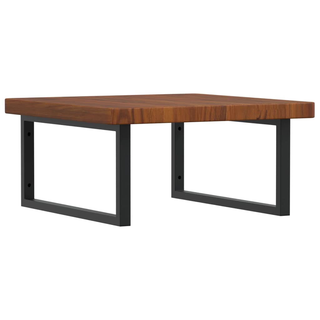 Vidaxl badkamer wandschap staal en massief eikenhout