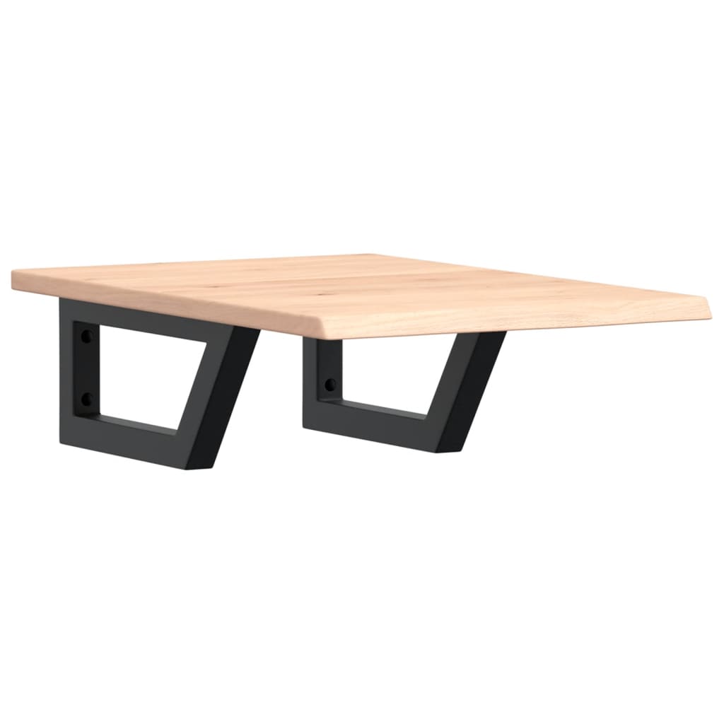 Vidaxl badkamer wandschap staal en massief eikenhout