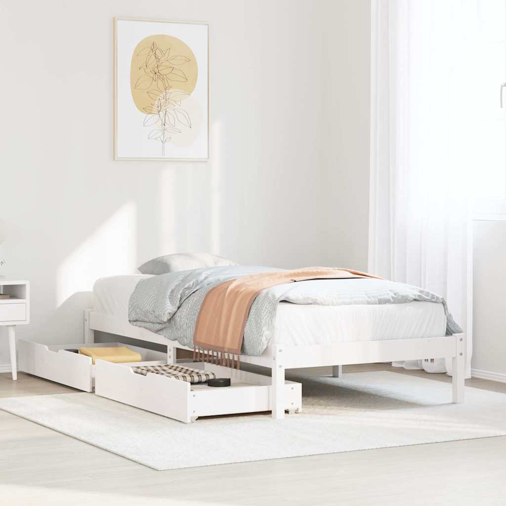 Vidaxl bedframe zonder matras massief grenenhout wit 90x190 cm