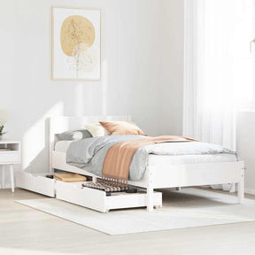 Vidaxl bedframe zonder matras massief grenenhout wit 90x190 cm