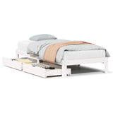 Vidaxl bedframe met lades massief grenenhout wit 90x200 cm