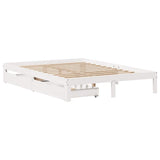 Vidaxl bedframe met lades massief grenenhout wit 140x200 cm