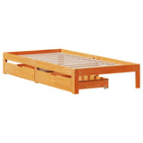 Vidaxl bedframe met lades massief grenenhout wasbruin 90x190 cm