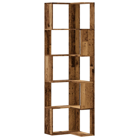 Vidaxl boekenkast 5-laags hoek 50x50x179 cm bewerkt hout oud houtkleur