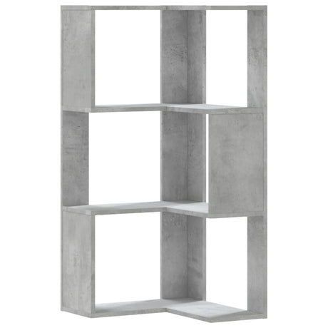 Vidaxl boekenkast 3-laags hoek 50x50x102 cm bewerkt hout betongrijs