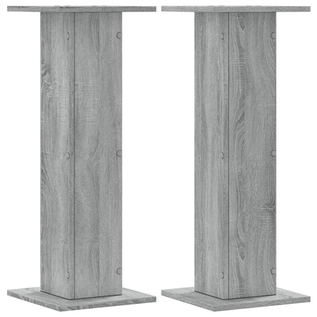 Stojaki pod głośniki VidaXL 2 szt. 30x30x80 cm drewno przetworzone, szare sonoma