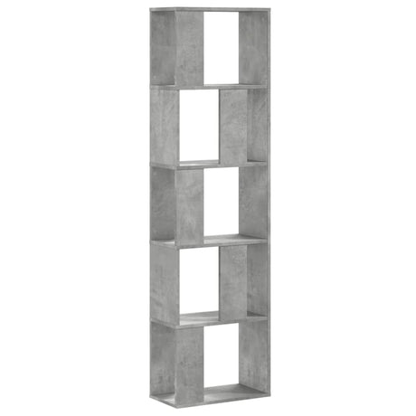 Vidaxl boekenkast 5-laags 45x23,5x162,5 cm bewerkt hout betongrijs