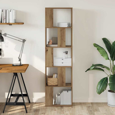 Vidaxl boekenkast 5-laags 45x23,5x162,5 cm hout artisanaal eikenkleur