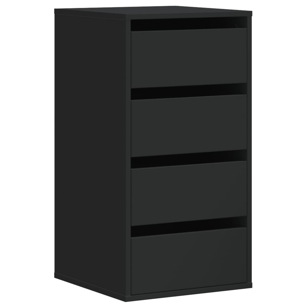 Vidaxl ladekast 40x41x76 cm bewerkt hout zwart
