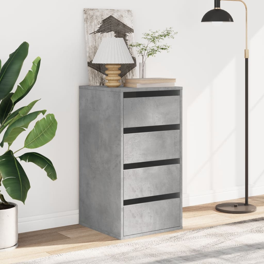 Vidaxl ladekast 40x41x76 cm bewerkt hout betongrijs