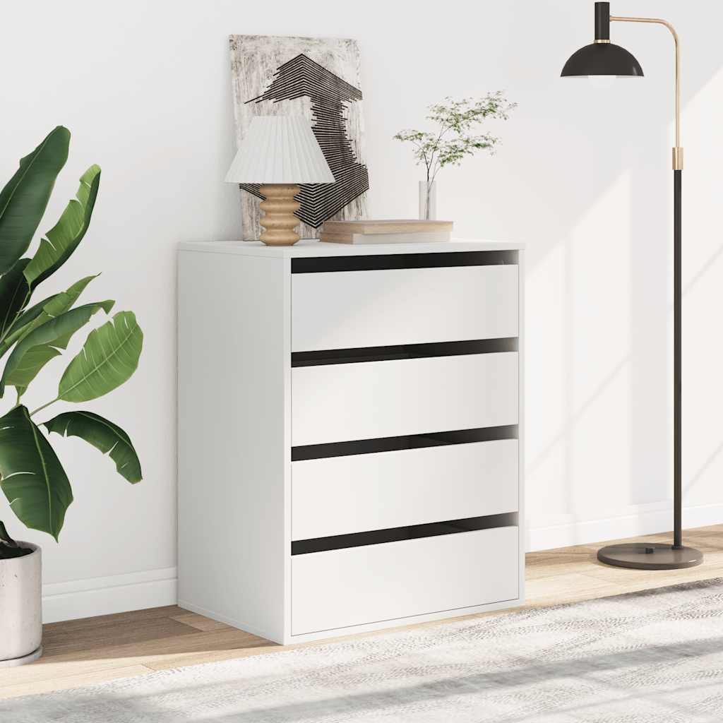 Vidaxl ladekast 60x41x76 cm bewerkt hout wit