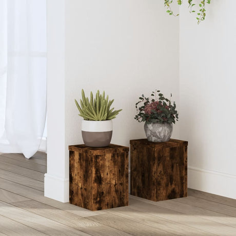Kwietniki Vidaxx 2 szt. 15x15x20 cm z przetworzonego drewna wędzonego dębu