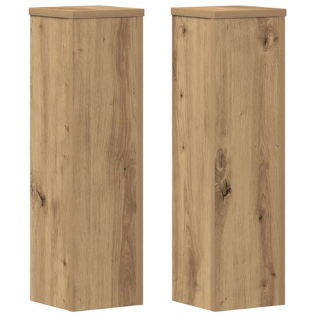 Kwietniki Vidaxxl 2 szt. 17x17x60 cm z drewna rzemieślniczego w kolorze dębu
