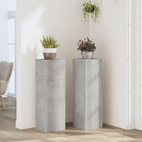 Kwietniki Vidaxx 2 szt. 25x25x80 cm z drewna konstrukcyjnego, betonu, szarego