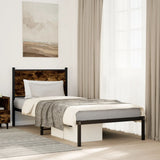 Vidaxl bedframe zonder matras metaal gerookt eikenkleurig 80x200 cm