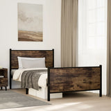 Vidaxl bedframe zonder matras metaal gerookt eikenkleurig 100x190 cm