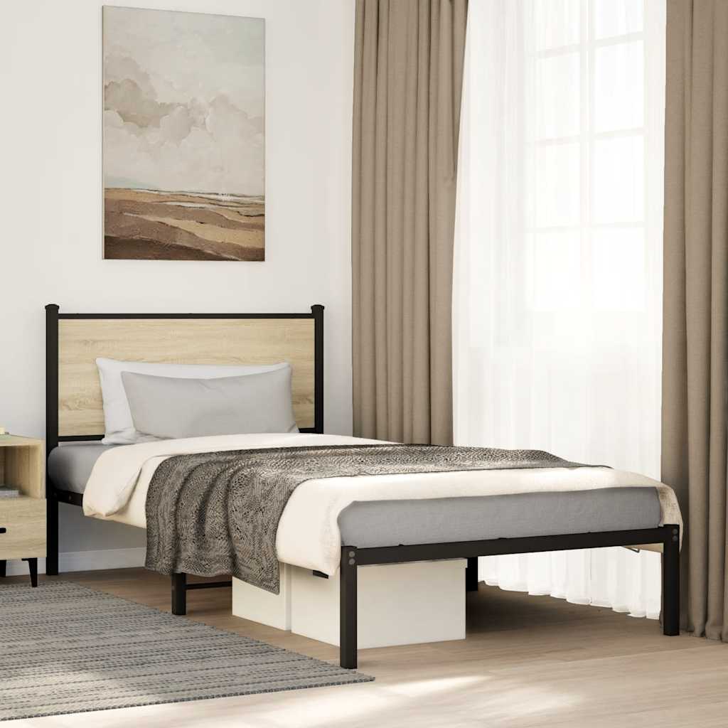 Vidaxl bedframe zonder matras metaal sonoma eikenkleurig 100x190 cm