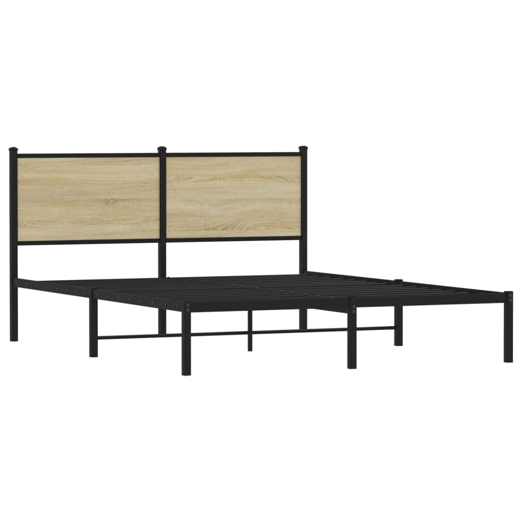 Vidaxl bedframe zonder matras metaal sonoma eikenkleurig 140x190 cm