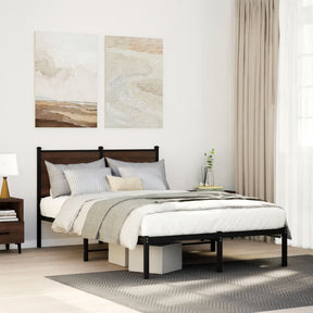 Vidaxl bedframe zonder matras metaal bruin eikenkleurig 120x190 cm