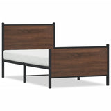 Vidaxl bedframe zonder matras metaal bruin eikenkleurig 107x203 cm