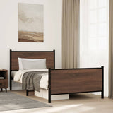 Vidaxl bedframe zonder matras metaal bruin eikenkleurig 107x203 cm